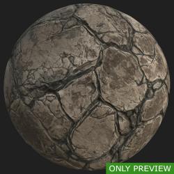 PBR Texture of Rock Cracked